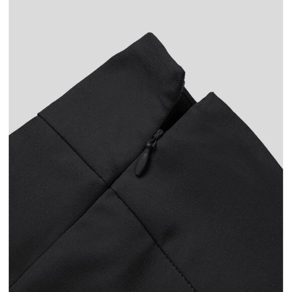 Halara V Shaped Waistband Mid Rise Skirt Sz Large Womens Black Invisible Zipper - Picture 11 of 12